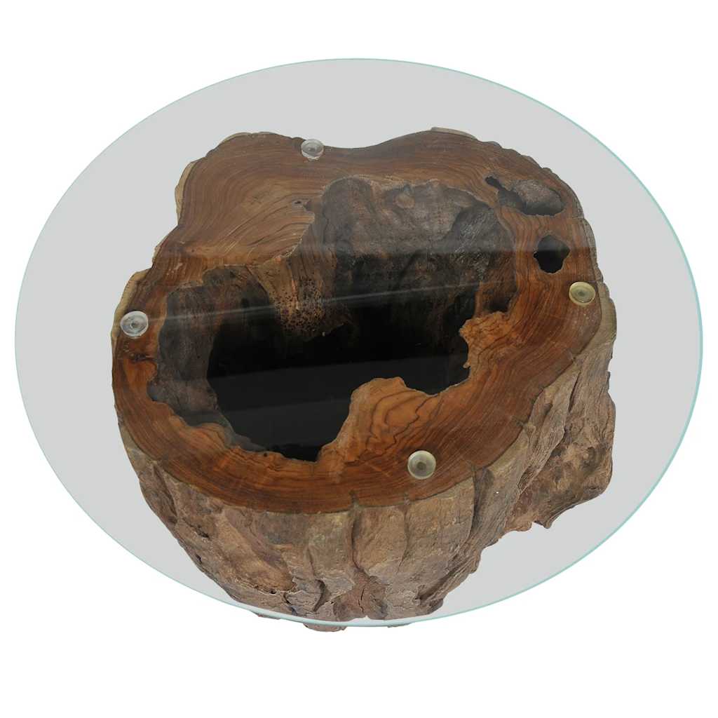 245069 vidaXL Coffee Table Teak Glass 50x40 cm
