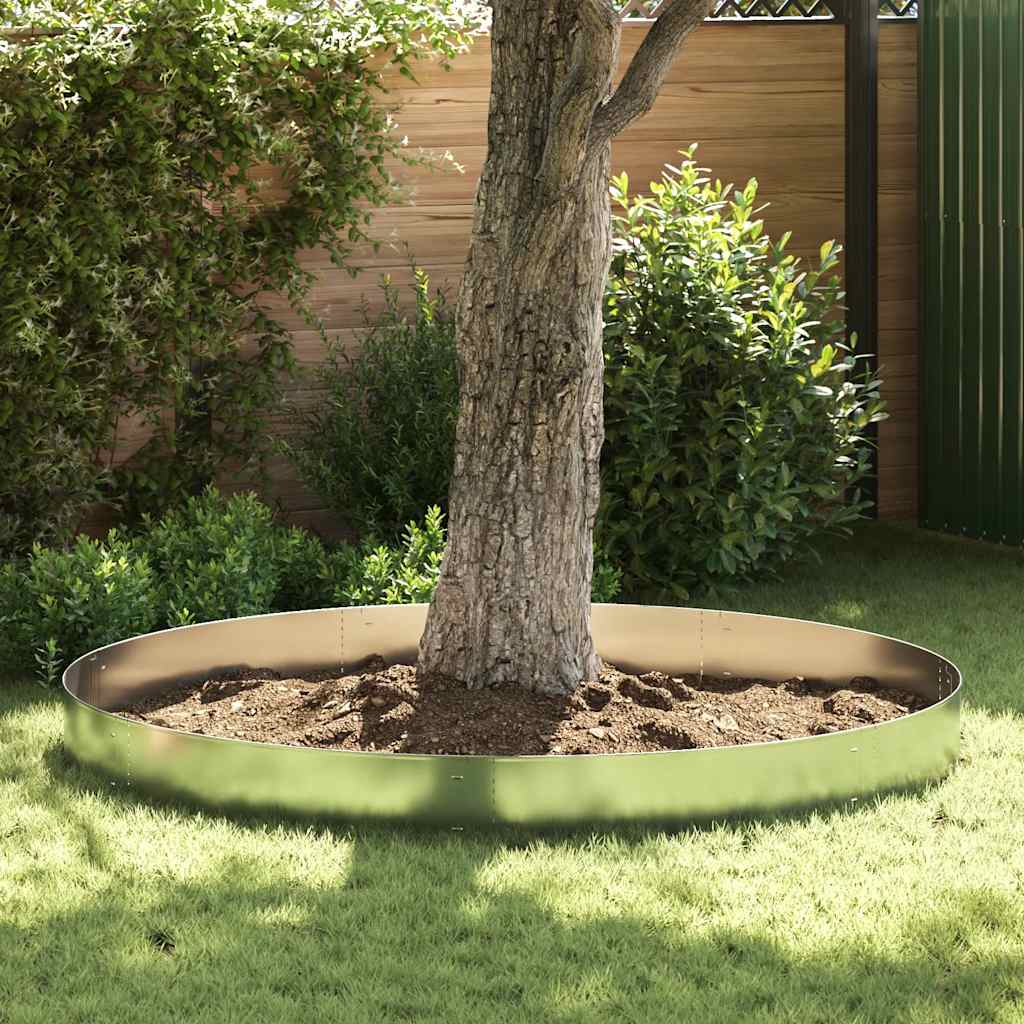 142668 vidaXL Lawn Fences 5 pcs Galvanised Steel 100x19 cm