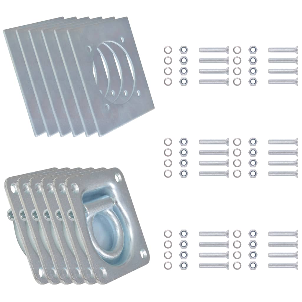 vidaXL Lashing Rings for Trailer 6 pcs Galvanised Steel 2000 kg