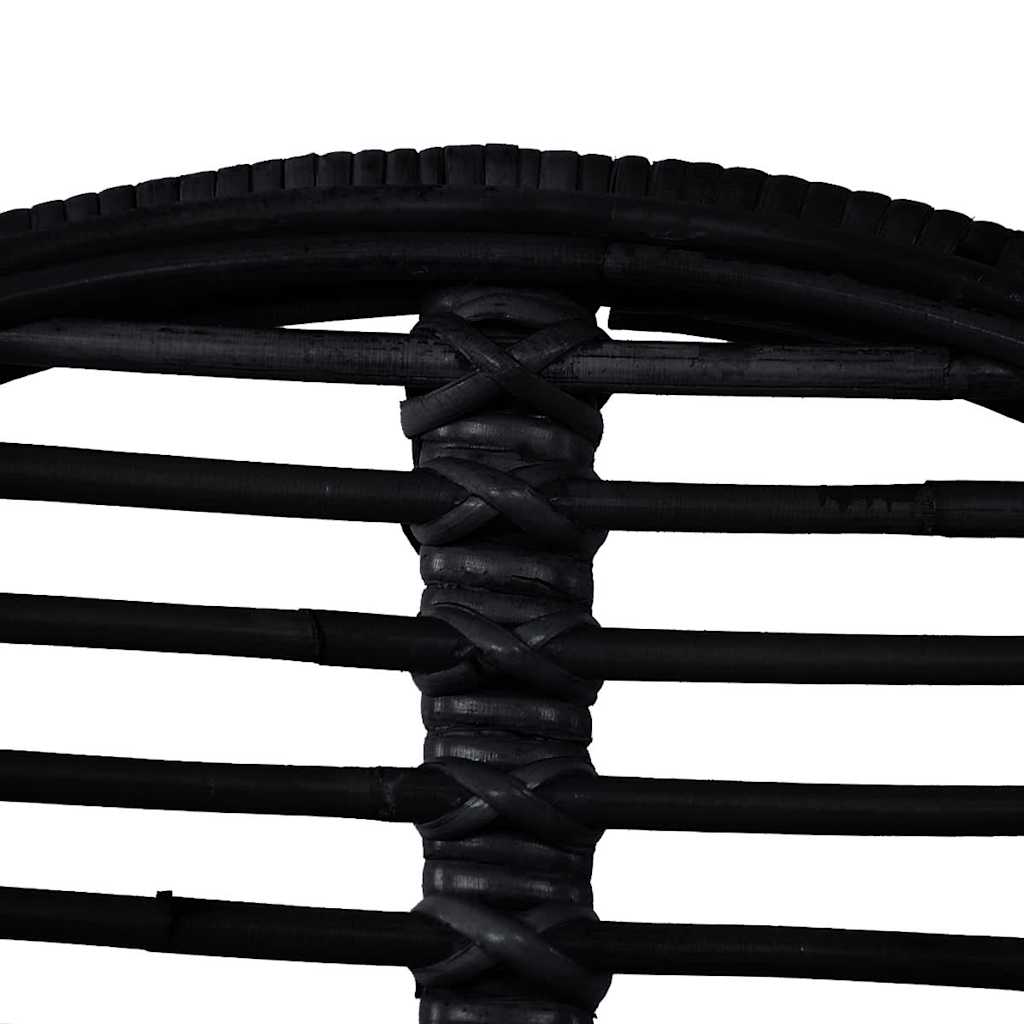 Dining Chairs 4 pcs Black Natural Rattan