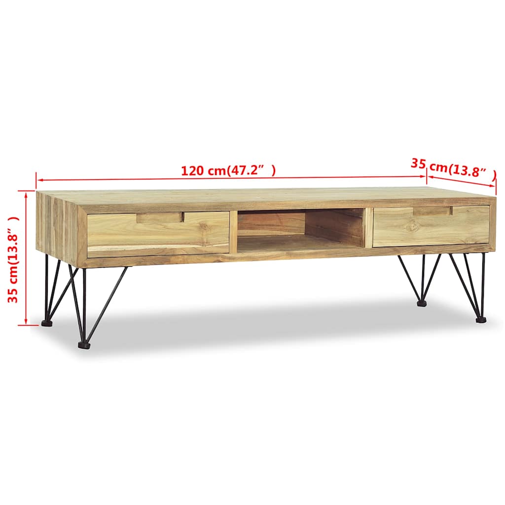 244575 vidaXL TV Cabinet 120x35x35 cm Solid Teak