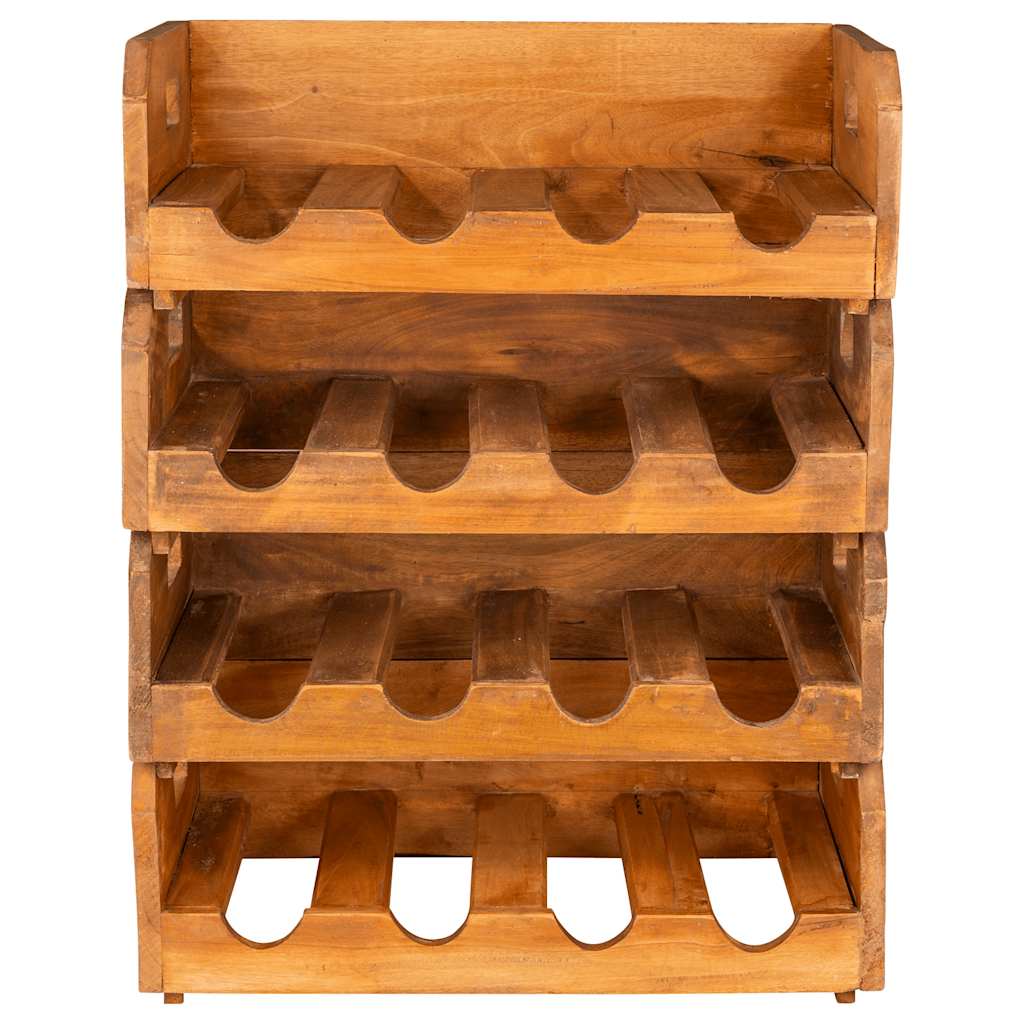 vidaXL Wine Racks 4 pcs for 16 Bottles Solid Mahogany Wood