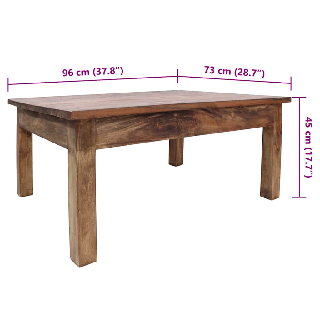 244493 vidaXL Coffee Table Solid Mahogany Wood 96x73x45 cm