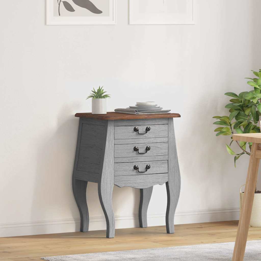 244504 vidaXL Bedside Cabinet Solid Mahogany Wood 48x35x64 cm
