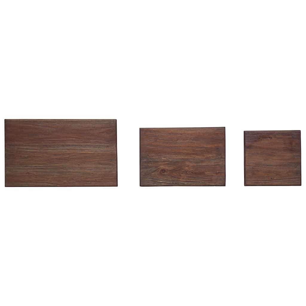 244505 vidaXL Nesting Table Set 3 Pieces Solid Mahogany Wood