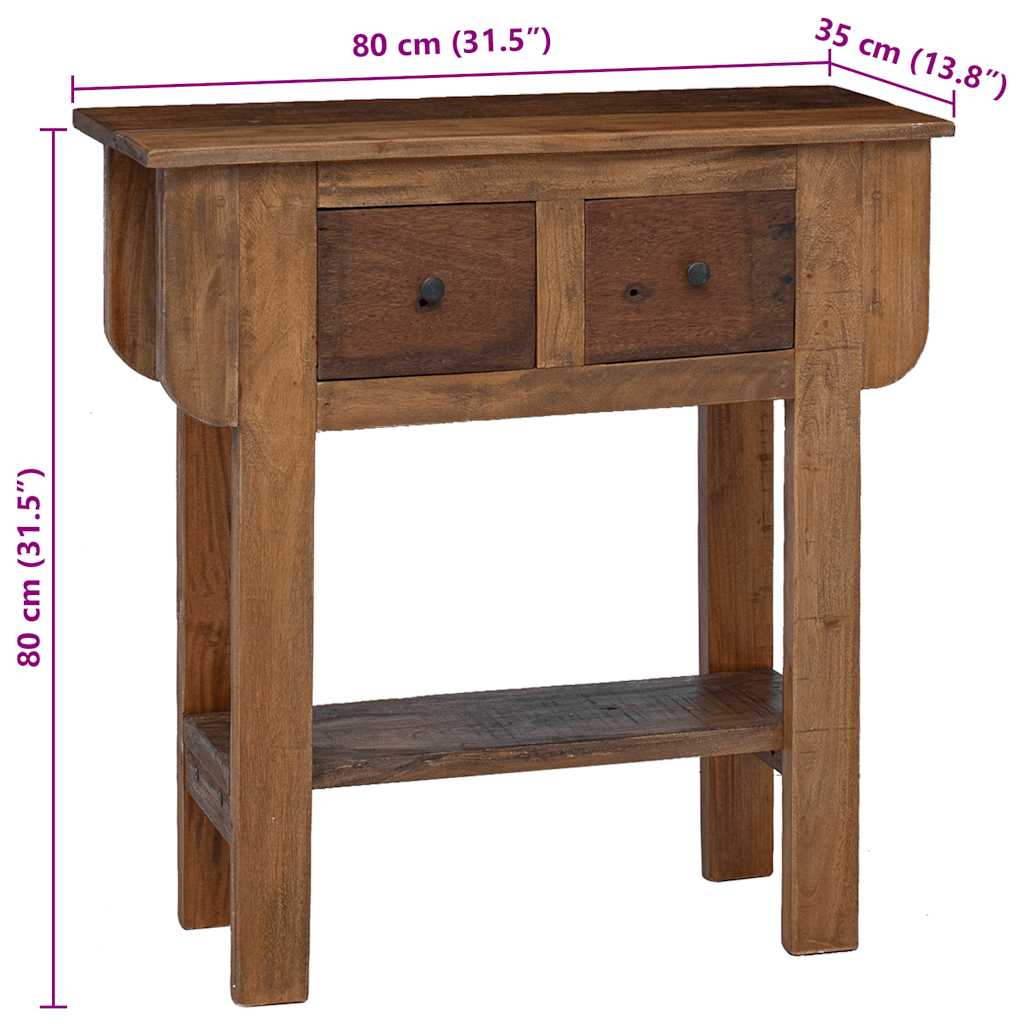 244509 vidaXL Console Table Mixed Recycled Wood 80x35x80 cm