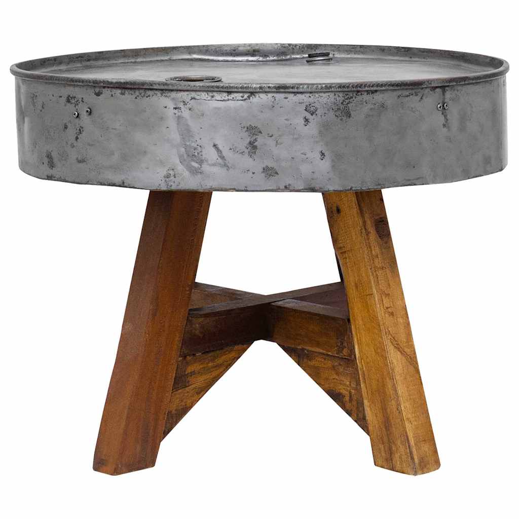 244511 vidaXL Coffee Table Mixed Recycled Wood 60x45 cm Silver