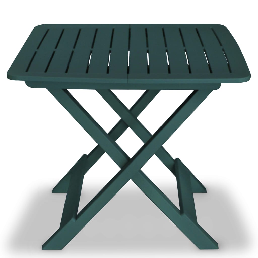 vidaXL 3 Piece Folding Bistro Set Plastic Green