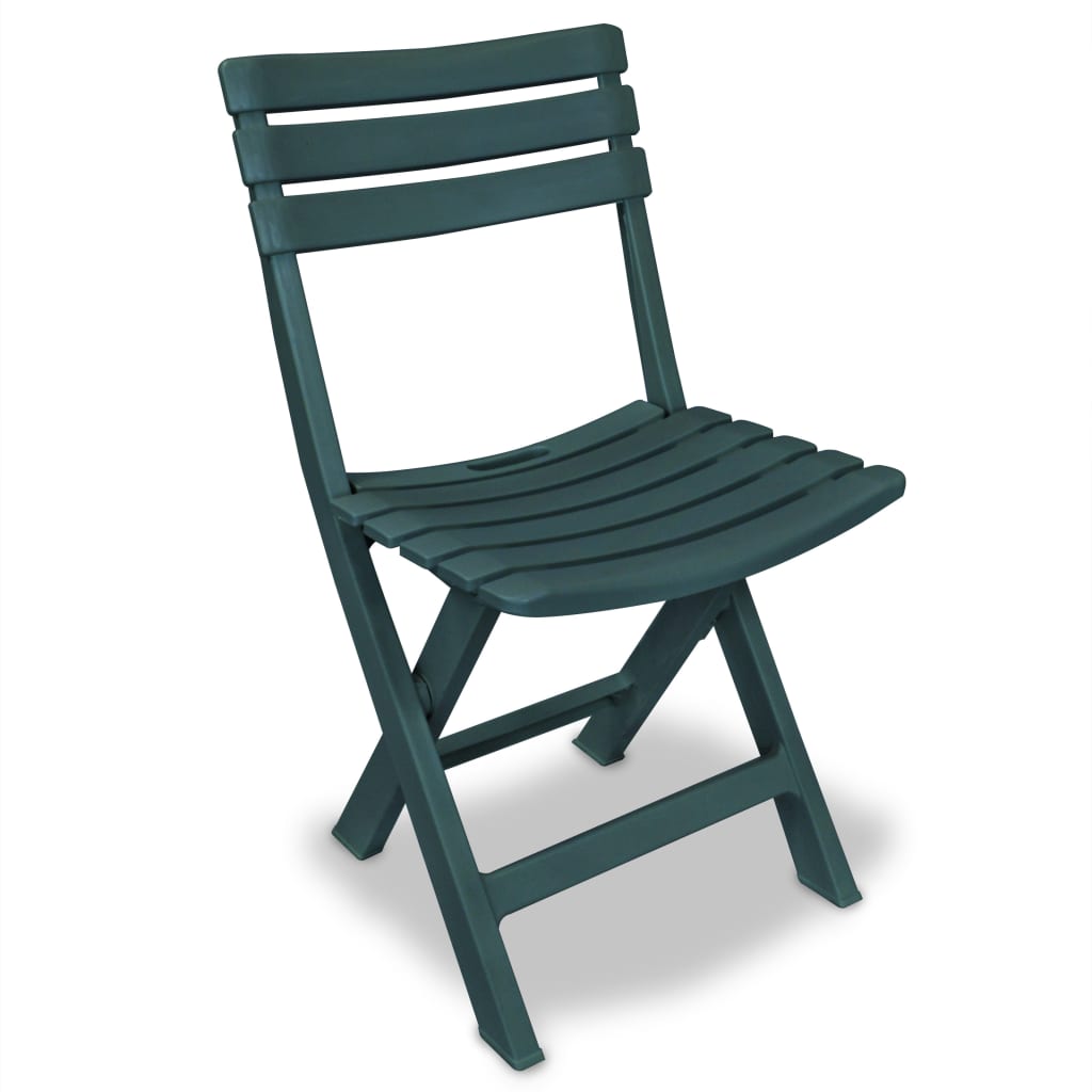 vidaXL 3 Piece Folding Bistro Set Plastic Green