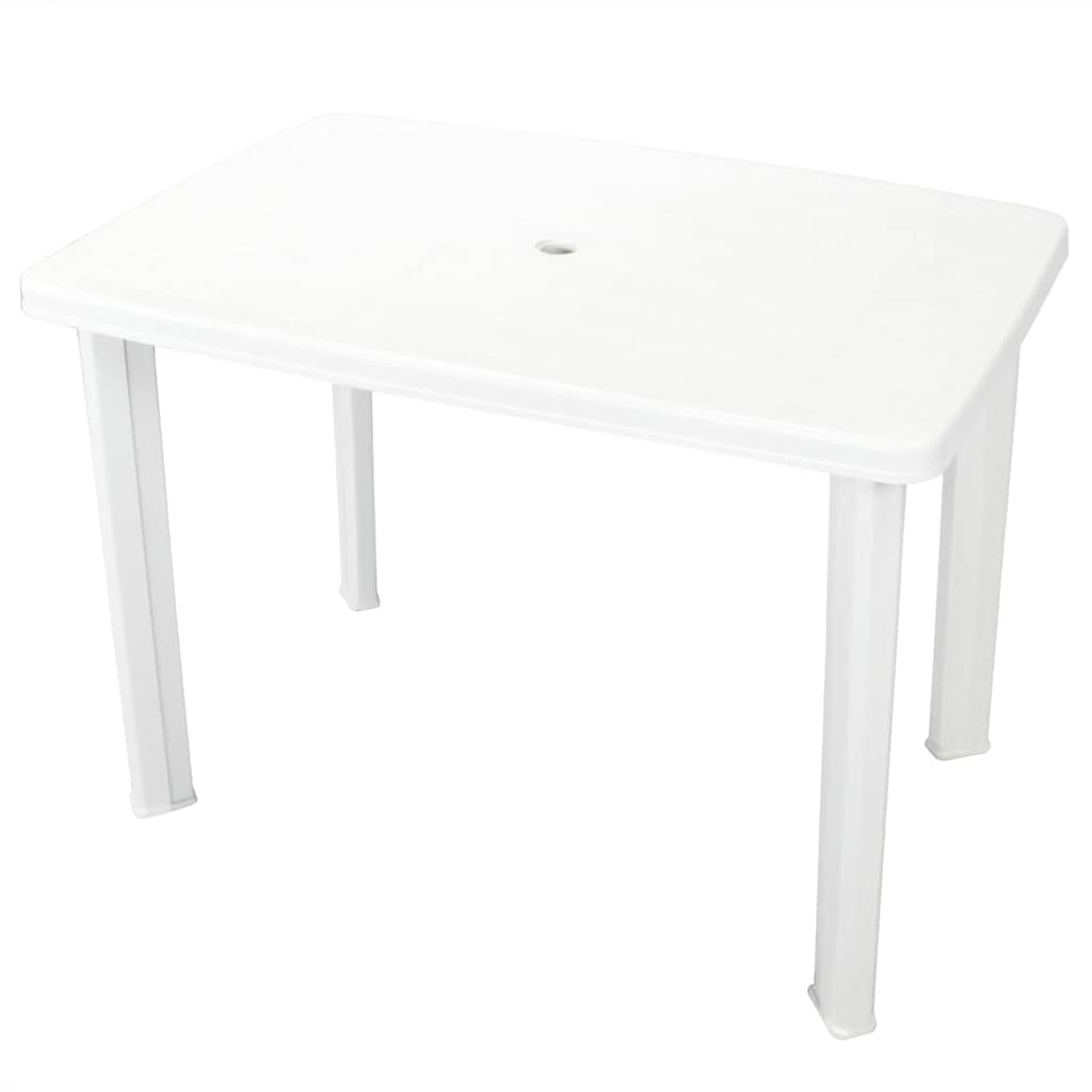 43592 vidaXL Garden Table White 101x68x72 cm Plastic