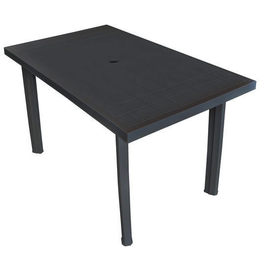 vidaXL Garden Table Anthracite 126x76x72 cm Plastic