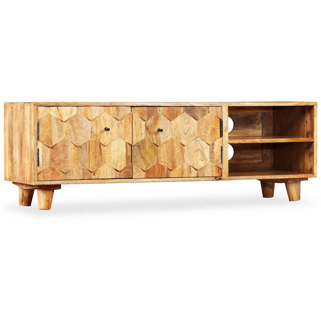 TV Cabinet | Natural Mango Wood | Solid Mango Wood | 118 x 35 x 40 cm