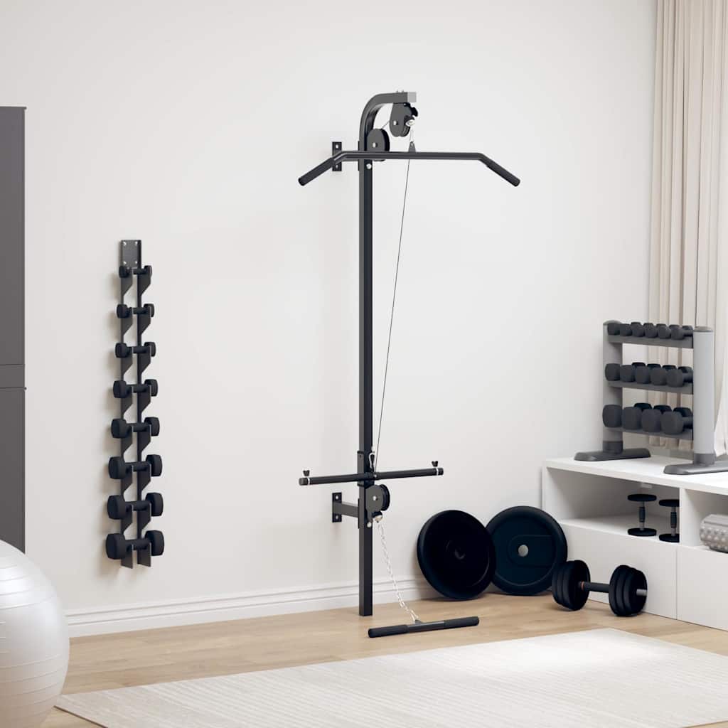 91369 vidaXL Wall-mounted Home Gym with 2 Pulleys