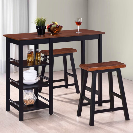 vidaXL Bar Set 3 Pieces MDF Black