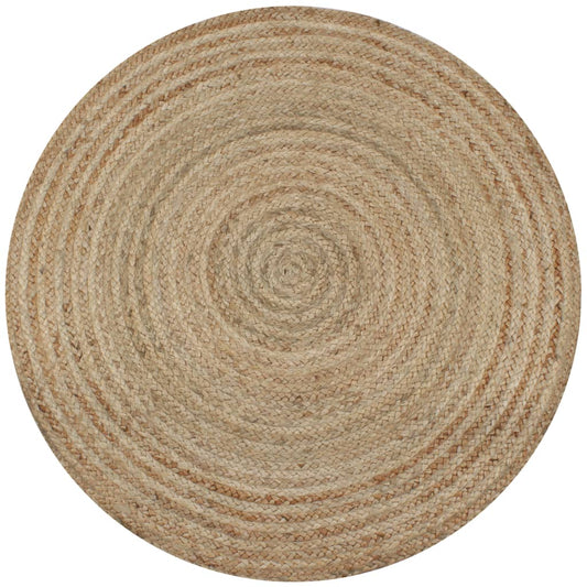 vidaXL Area Rug Braided Jute 120 cm Round