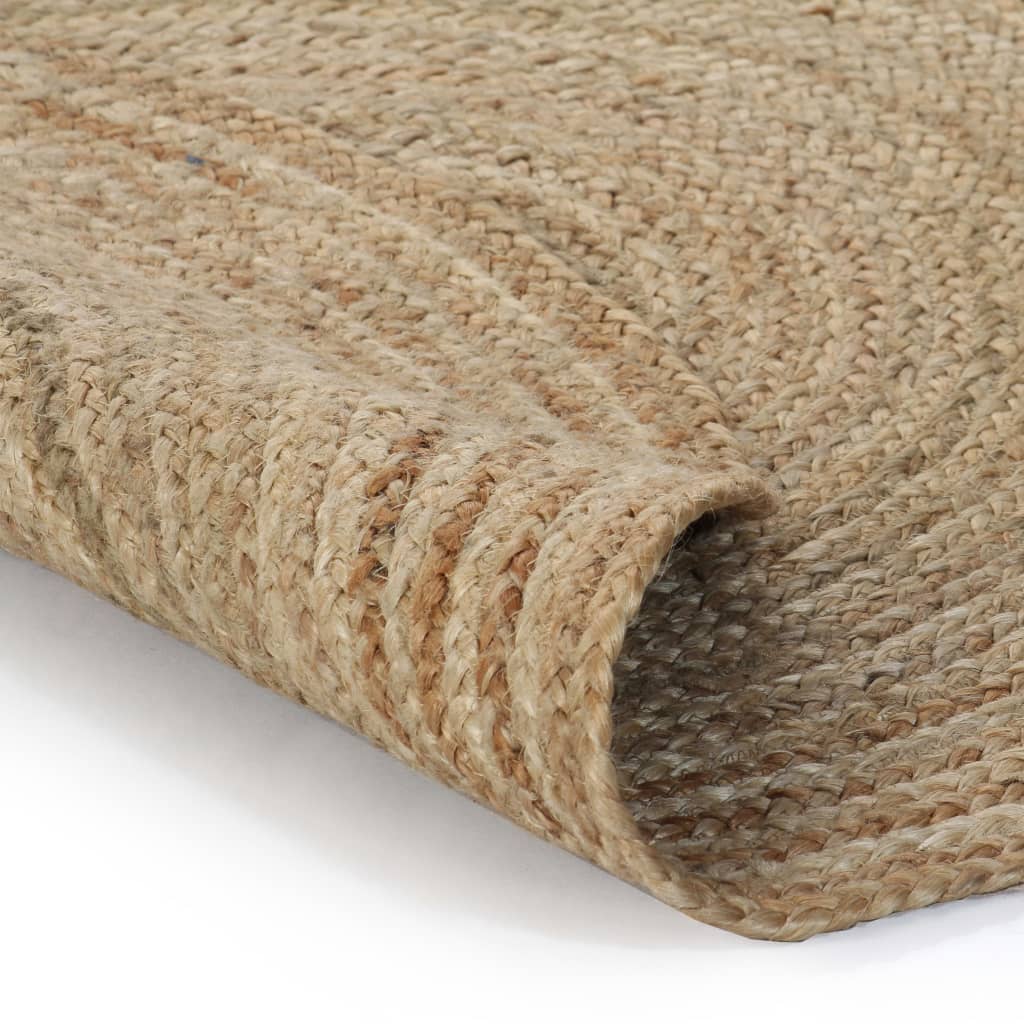 vidaXL Area Rug Braided Jute 120 cm Round