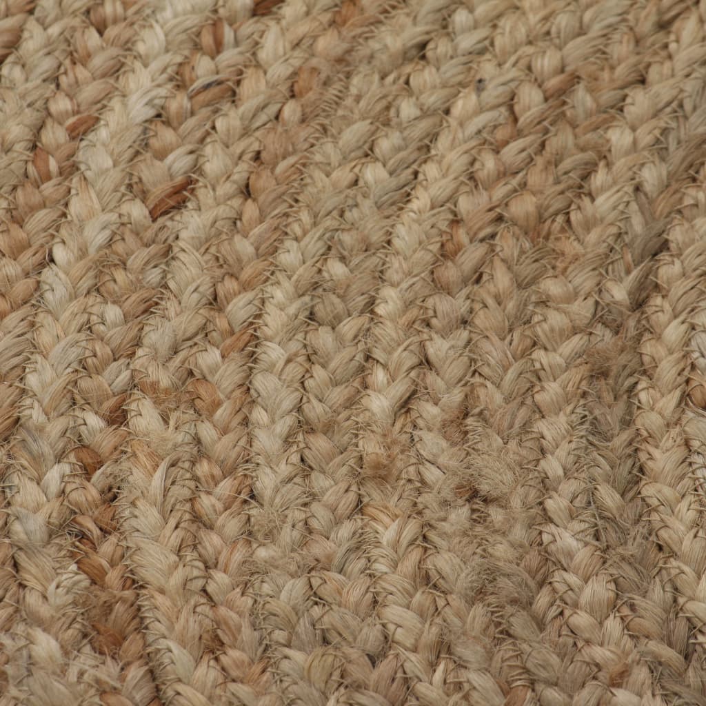 vidaXL Area Rug Braided Jute 120 cm Round