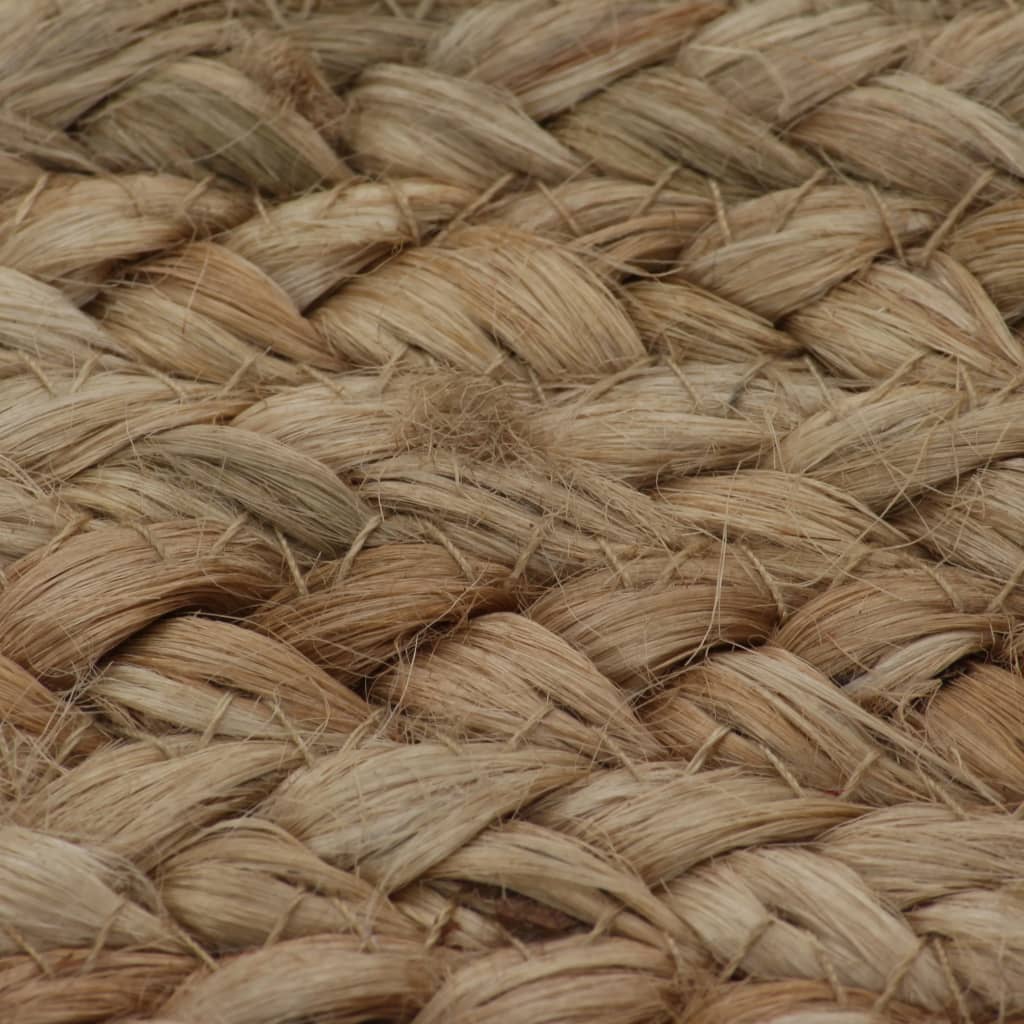 vidaXL Area Rug Braided Jute 120 cm Round