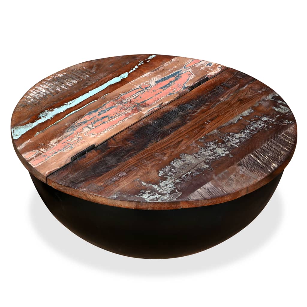 Coffee Table | Multicolour | Solid reclaimed wood and powder-coated steel