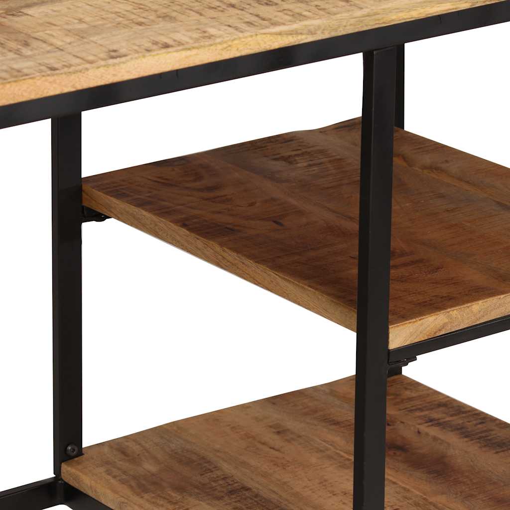 245261 vidaXL Desk with Folding Stool Solid Mango Wood 115x50x76 cm