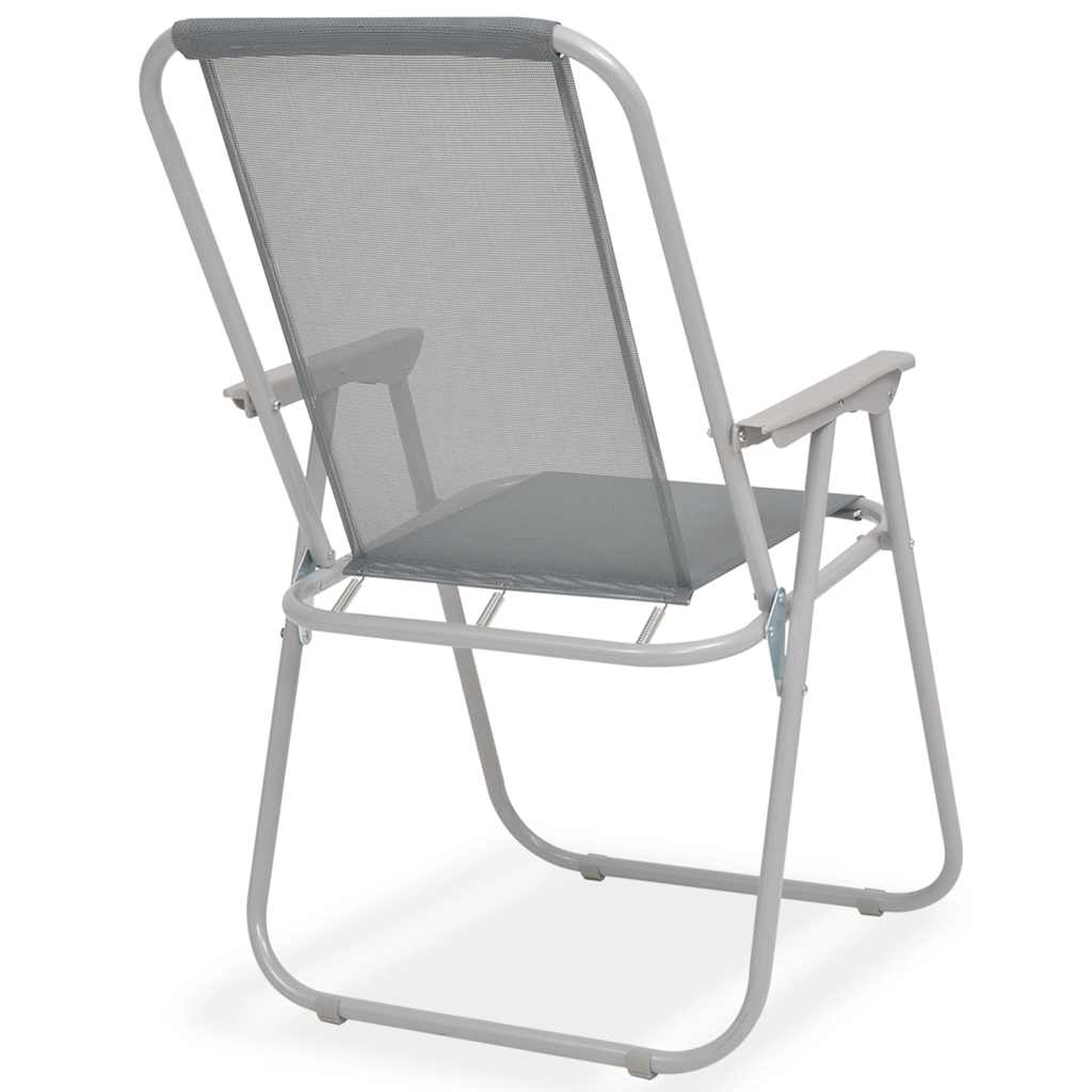 43785 vidaXL 6 Piece Outdoor Dining Set Steel and Textilene Grey