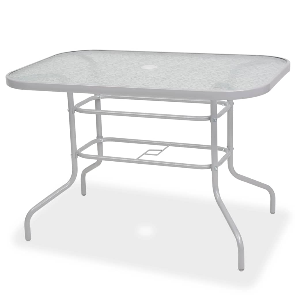 43786 vidaXL 8 Piece Outdoor Dining Set Steel and Textilene Grey