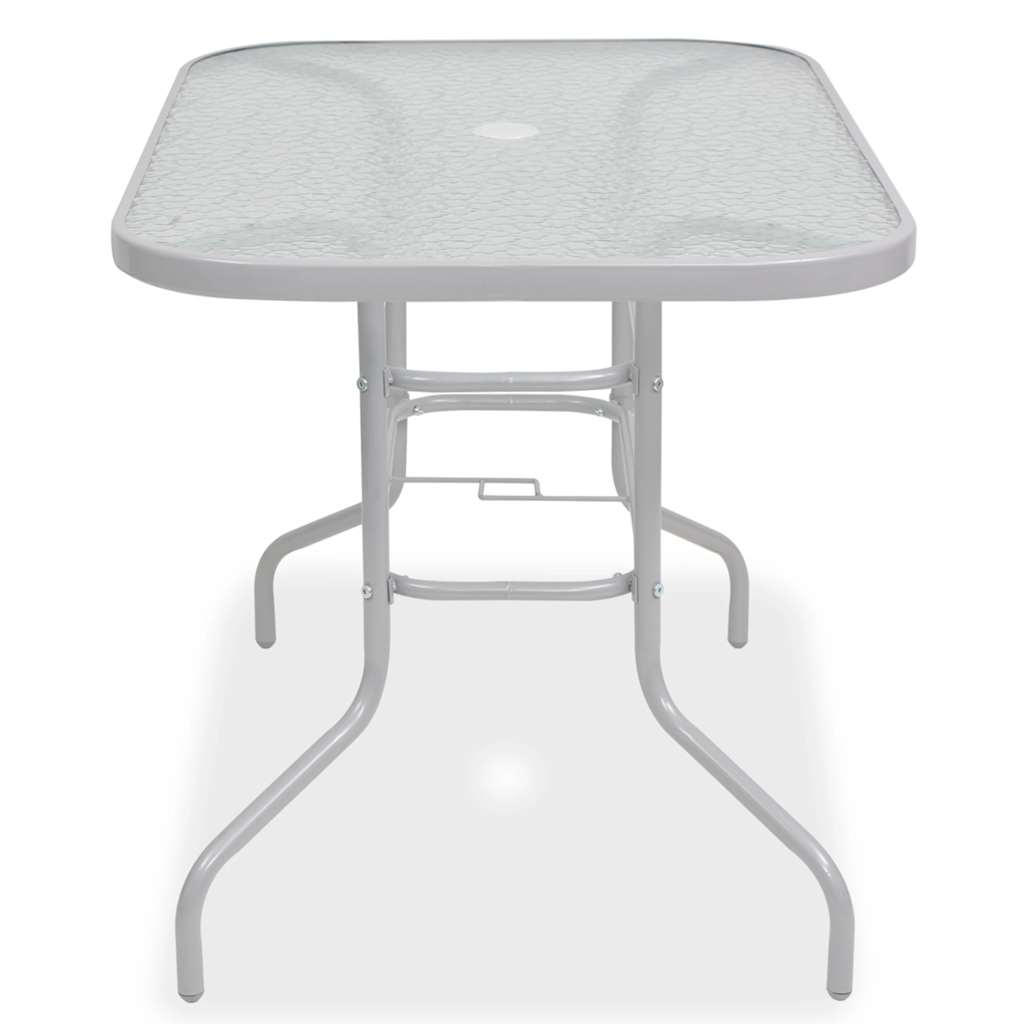 43786 vidaXL 8 Piece Outdoor Dining Set Steel and Textilene Grey