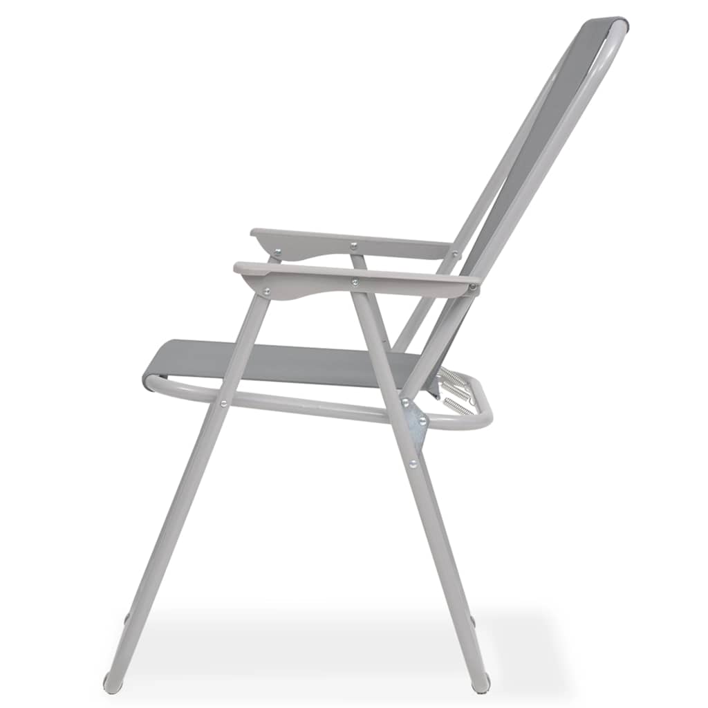 43786 vidaXL 8 Piece Outdoor Dining Set Steel and Textilene Grey