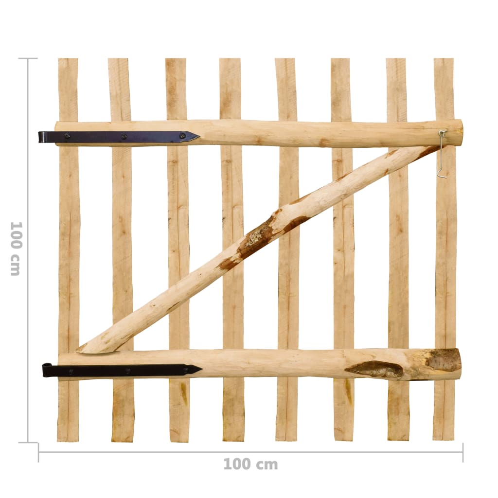 vidaXL Single Fence Gate Hazel Wood 100x100 cm