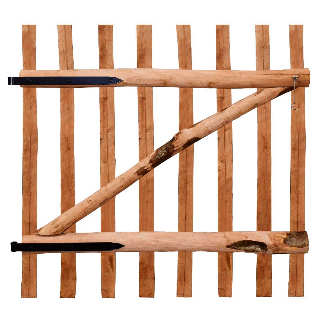 vidaXL Single Fence Gate Impregnated Hazel Wood 100x100 cm