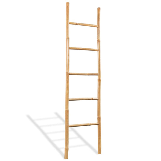 vidaXL Towel Ladder with 5 Rungs Bamboo 150 cm