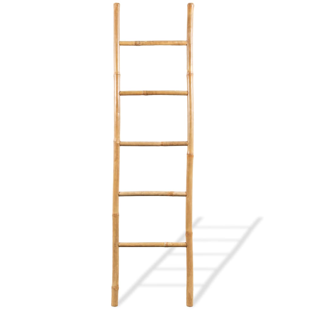 vidaXL Towel Ladder with 5 Rungs Bamboo 150 cm