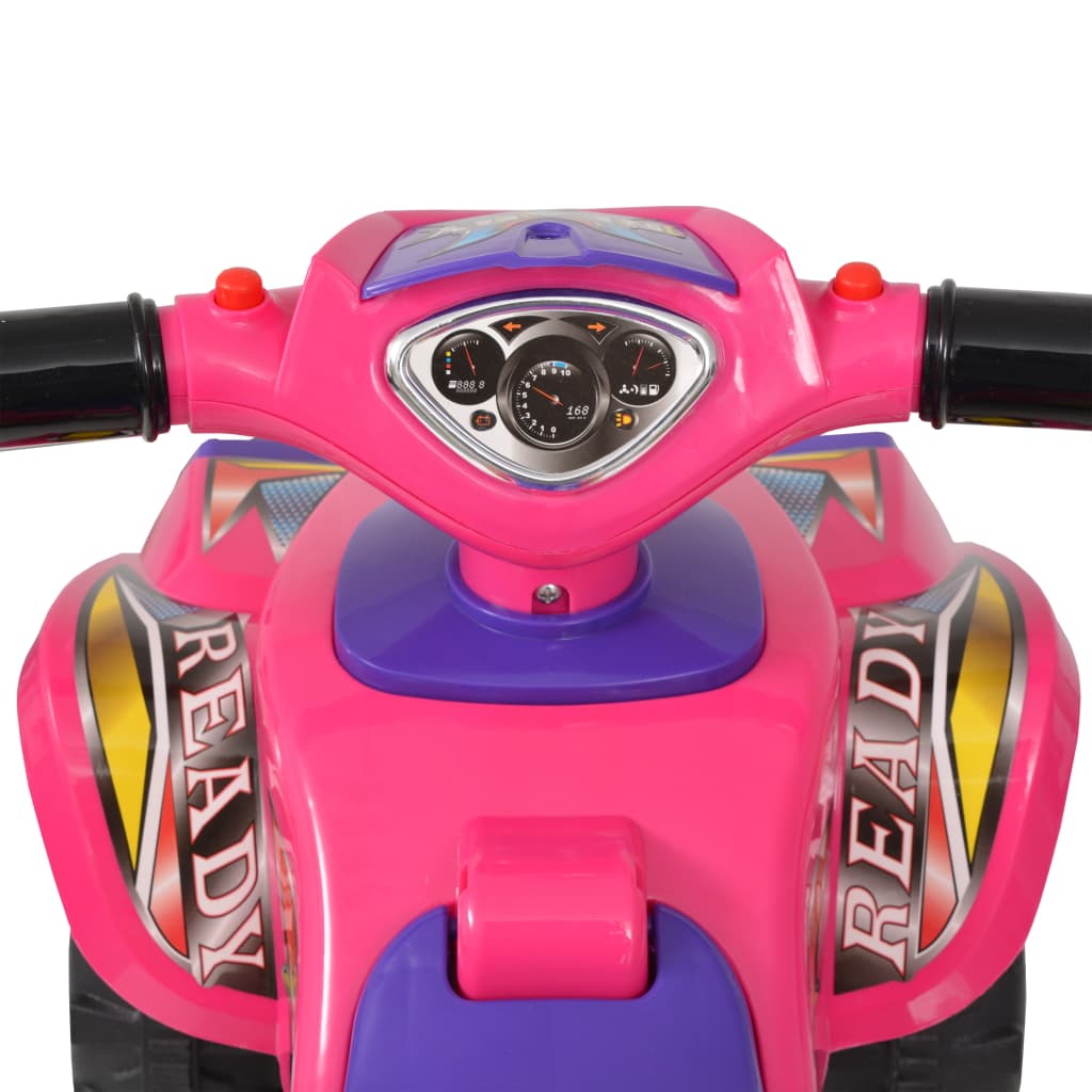 vidaXL Children's Ride-on ATV with Sound and Light Pink and Purple