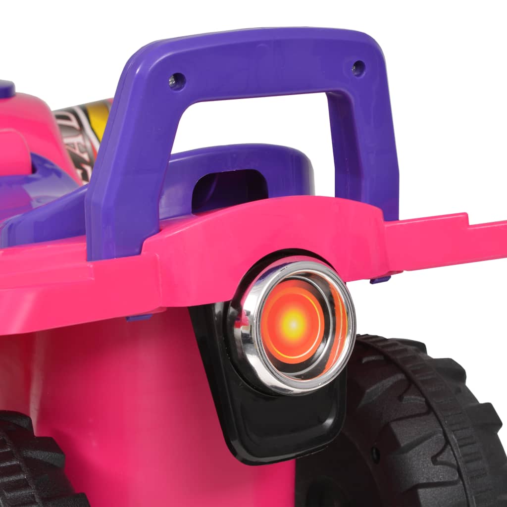 vidaXL Children's Ride-on ATV with Sound and Light Pink and Purple