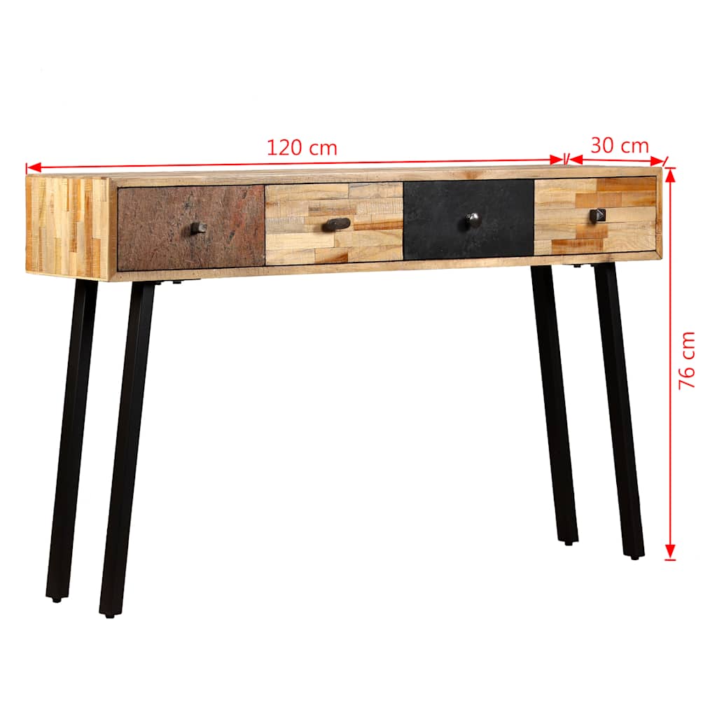 245403 vidaXL Console Table Solid Reclaimed Teak 120x30x76 cm