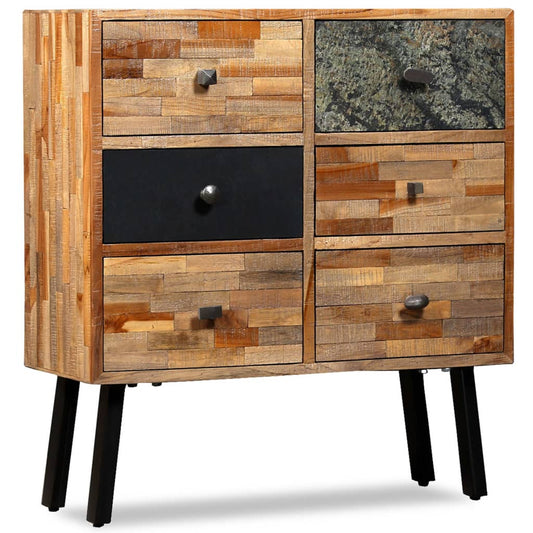 vidaXL Side Cabinet with 6 Drawers Solid Reclaimed Teak 70x30x76 cm