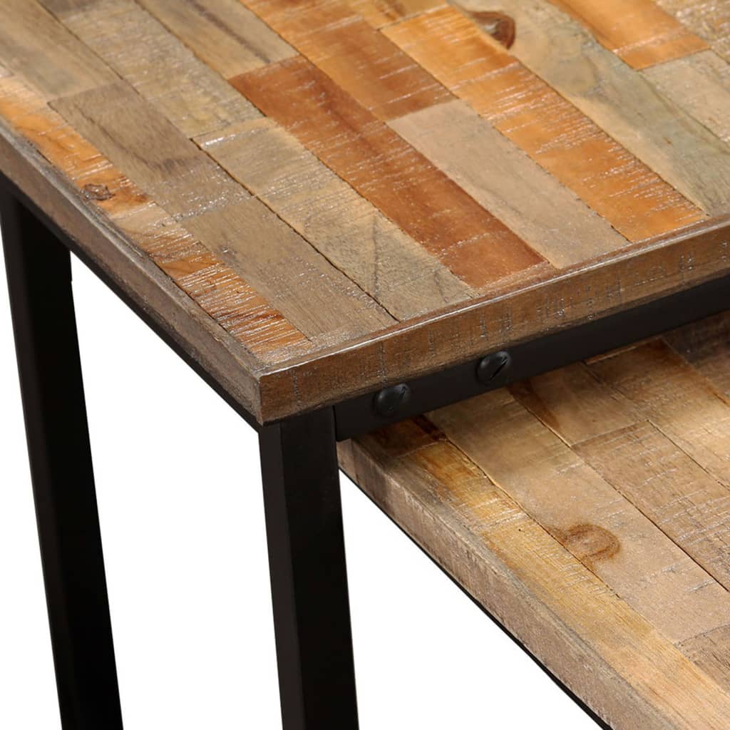 245406 vidaXL Nesting Coffee Table Set 2 Pieces Solid Reclaimed Teak