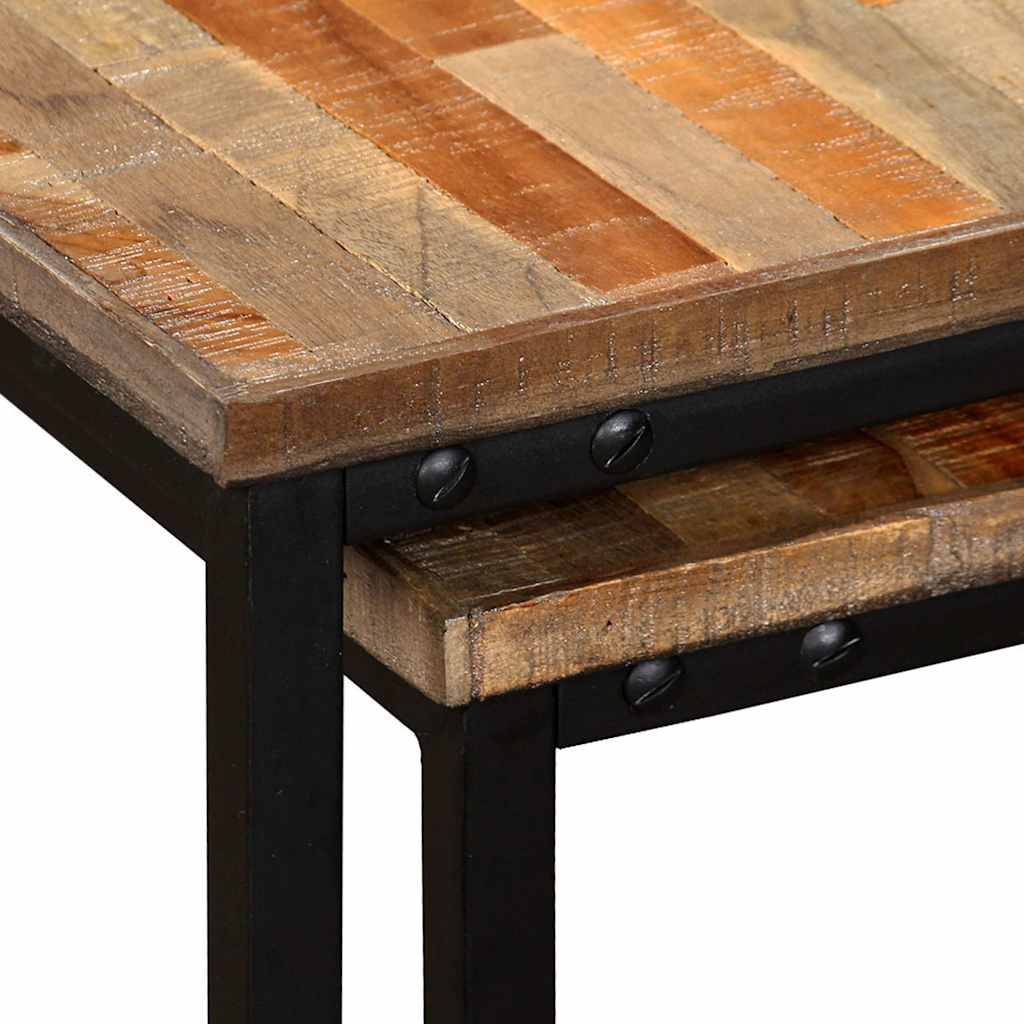 245406 vidaXL Nesting Coffee Table Set 2 Pieces Solid Reclaimed Teak