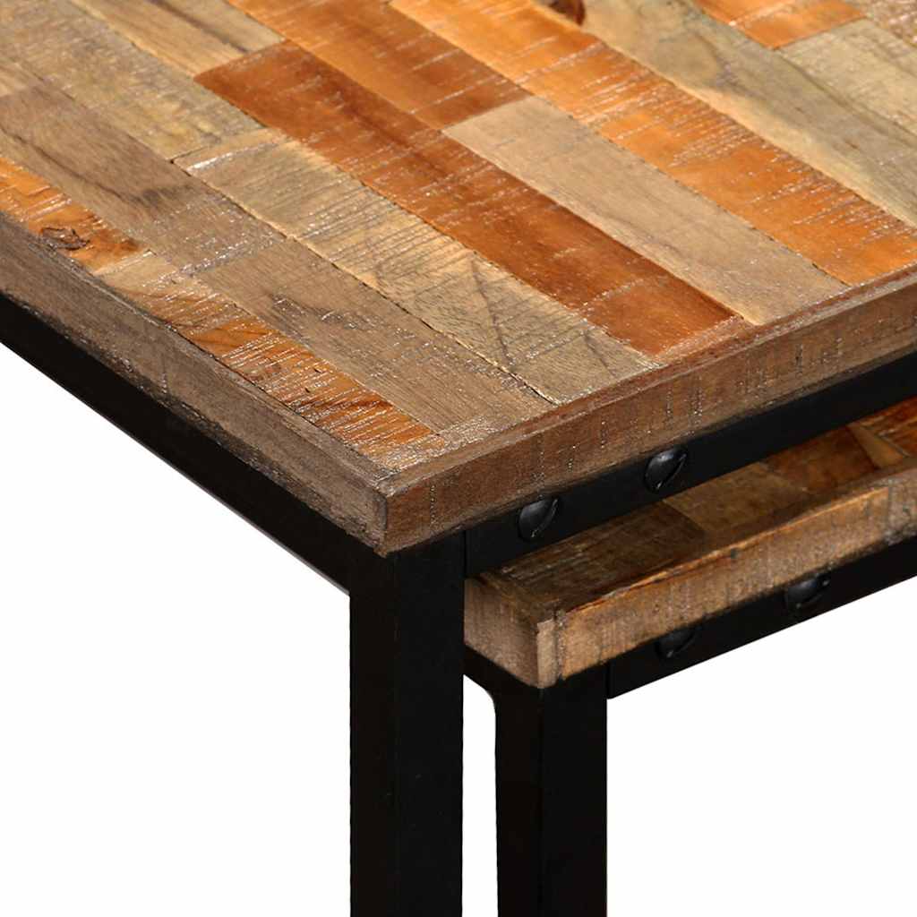 245406 vidaXL Nesting Coffee Table Set 2 Pieces Solid Reclaimed Teak