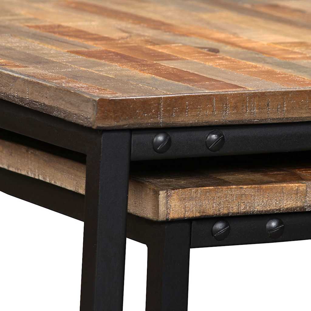 245406 vidaXL Nesting Coffee Table Set 2 Pieces Solid Reclaimed Teak