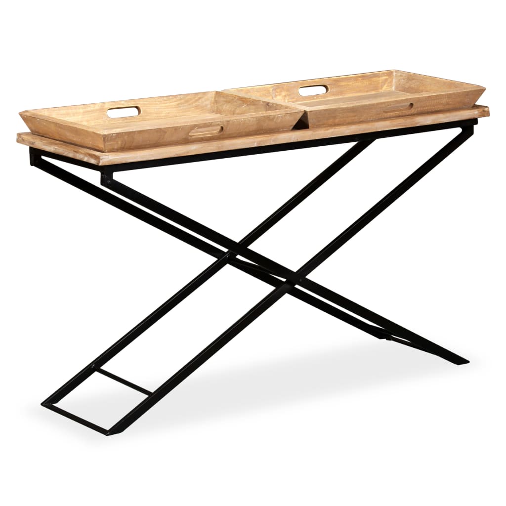 244897 vidaXL Console Table Solid Mango Wood 130x40x80 cm