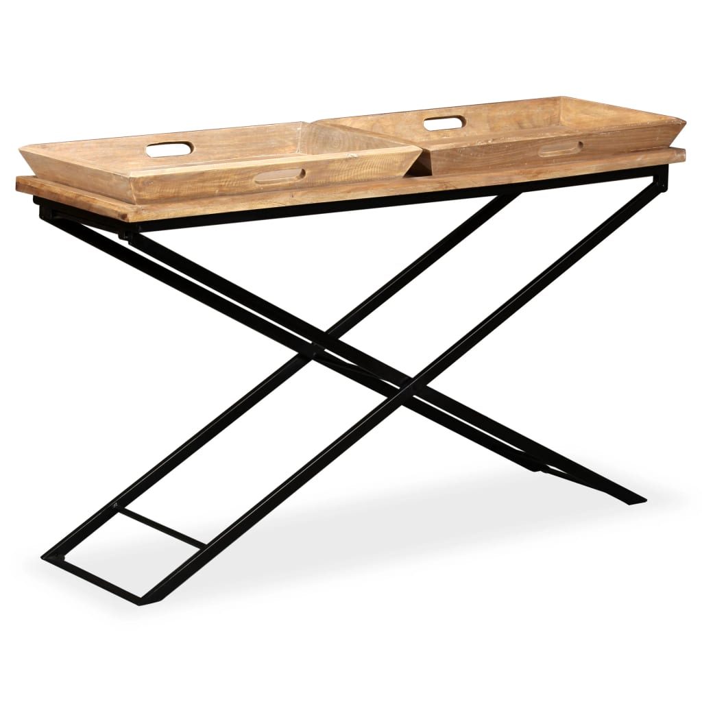 244897 vidaXL Console Table Solid Mango Wood 130x40x80 cm