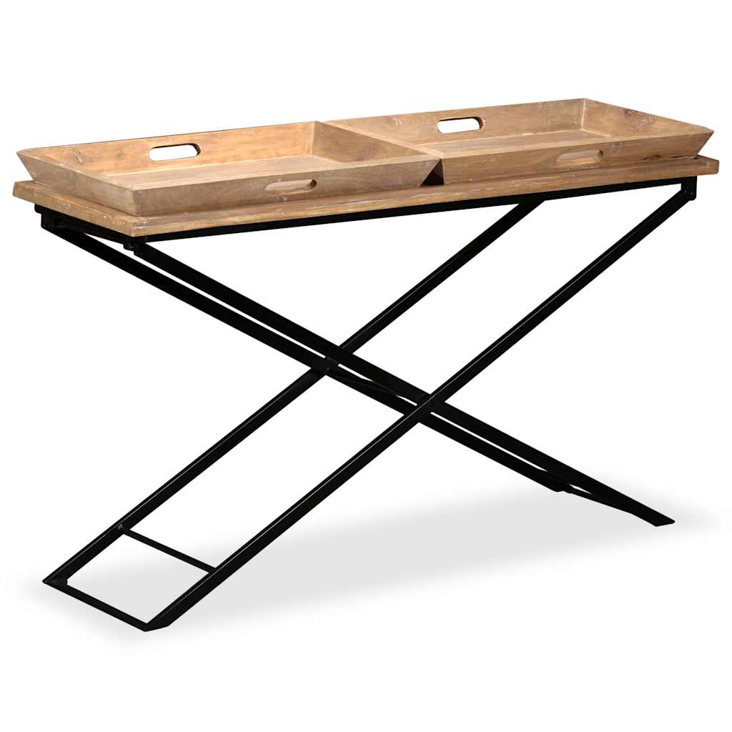 244897 vidaXL Console Table Solid Mango Wood 130x40x80 cm