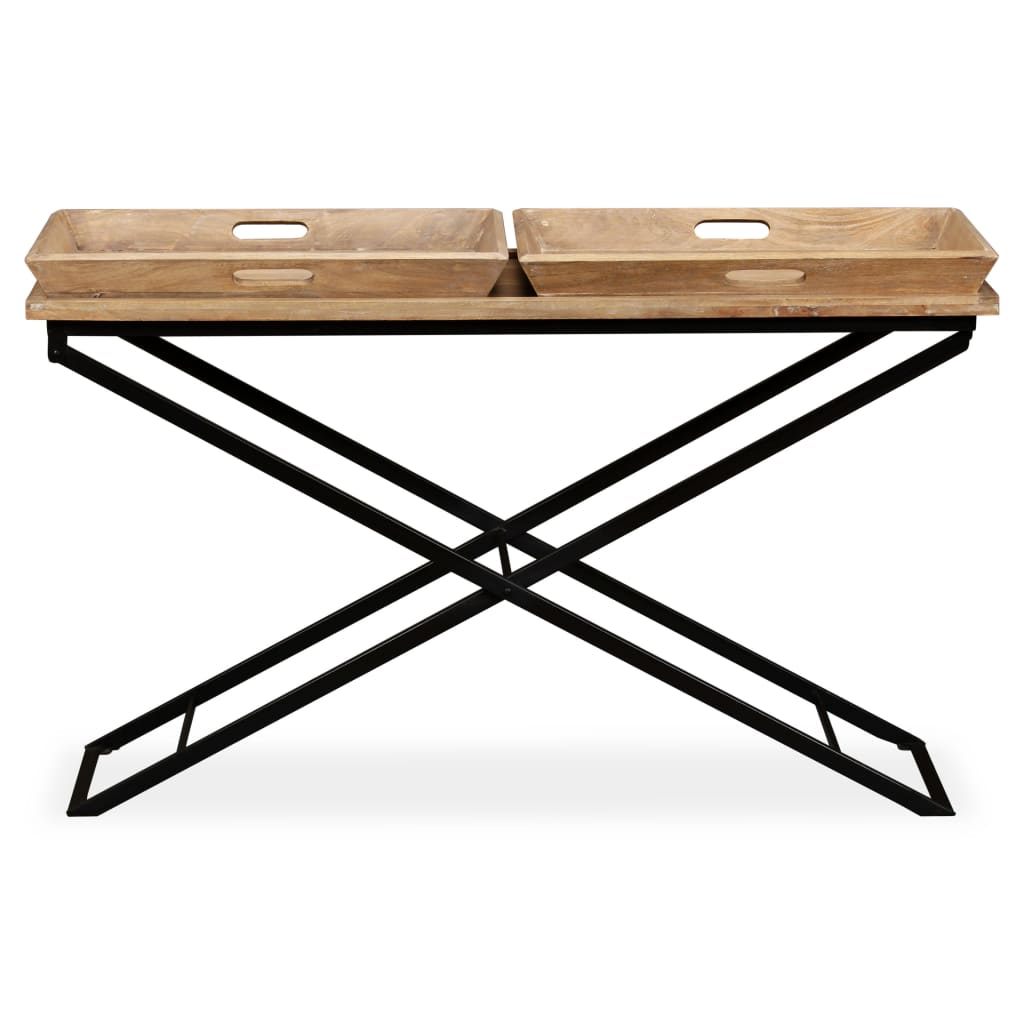 244897 vidaXL Console Table Solid Mango Wood 130x40x80 cm