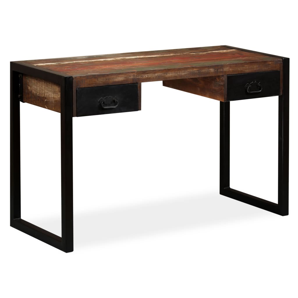 vidaXL Desk with 2 Drawers Solid Reclaimed Wood 120x50x76 cm