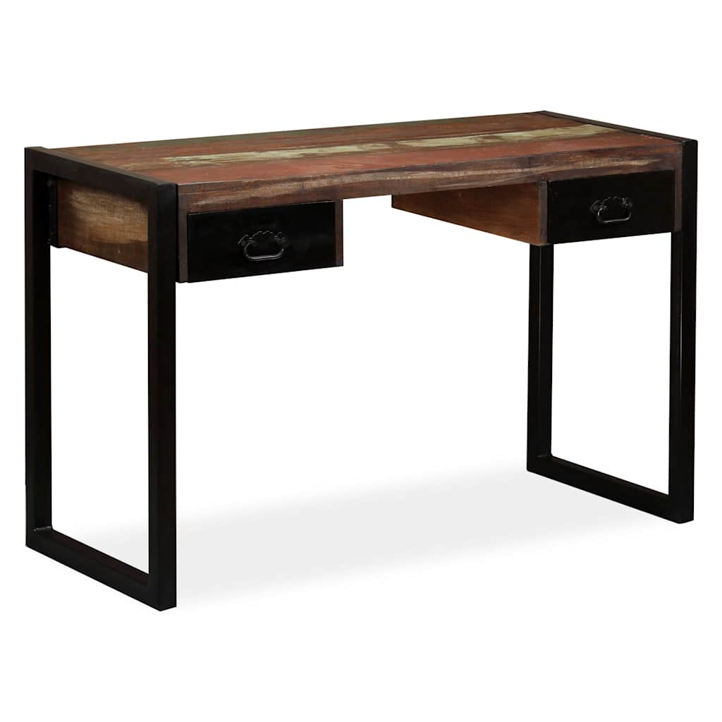 244905 vidaXL Desk with 2 Drawers Solid Reclaimed Wood 120x50x76 cm
