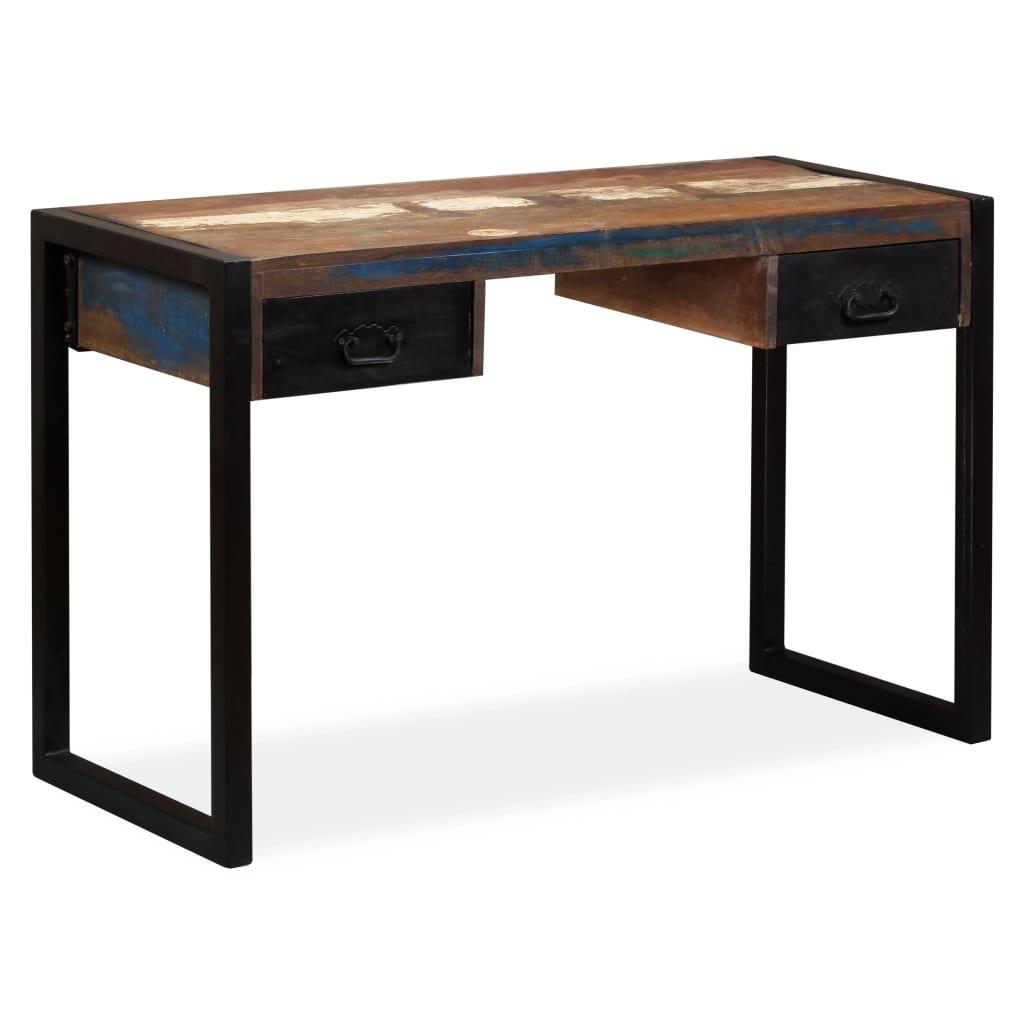 vidaXL Desk with 2 Drawers Solid Reclaimed Wood 120x50x76 cm