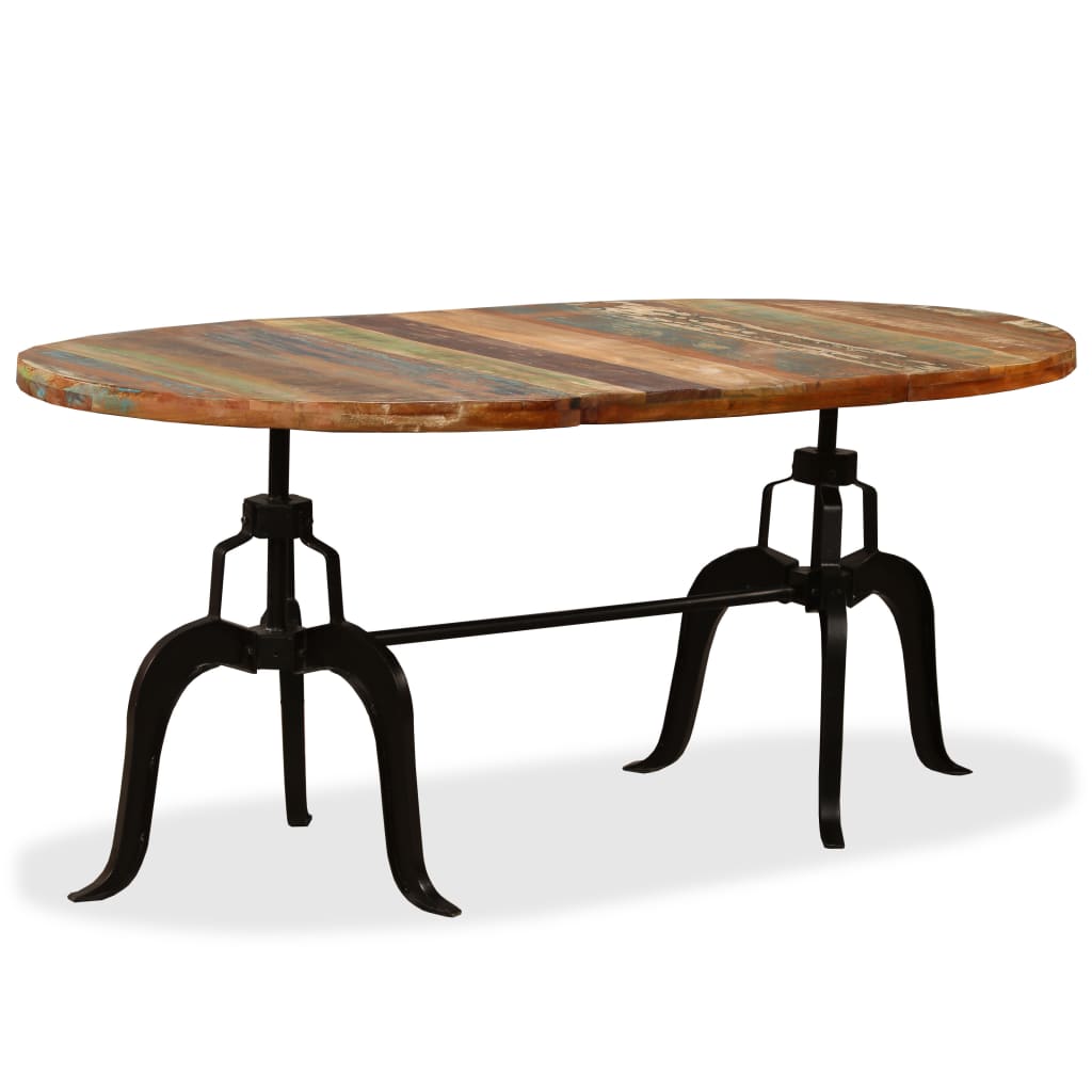 vidaXL Dining Table Solid Reclaimed Wood and Steel 180 cm