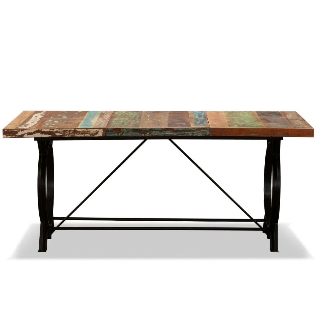 244800 vidaXL Dining Table Solid Reclaimed Wood 180 cm