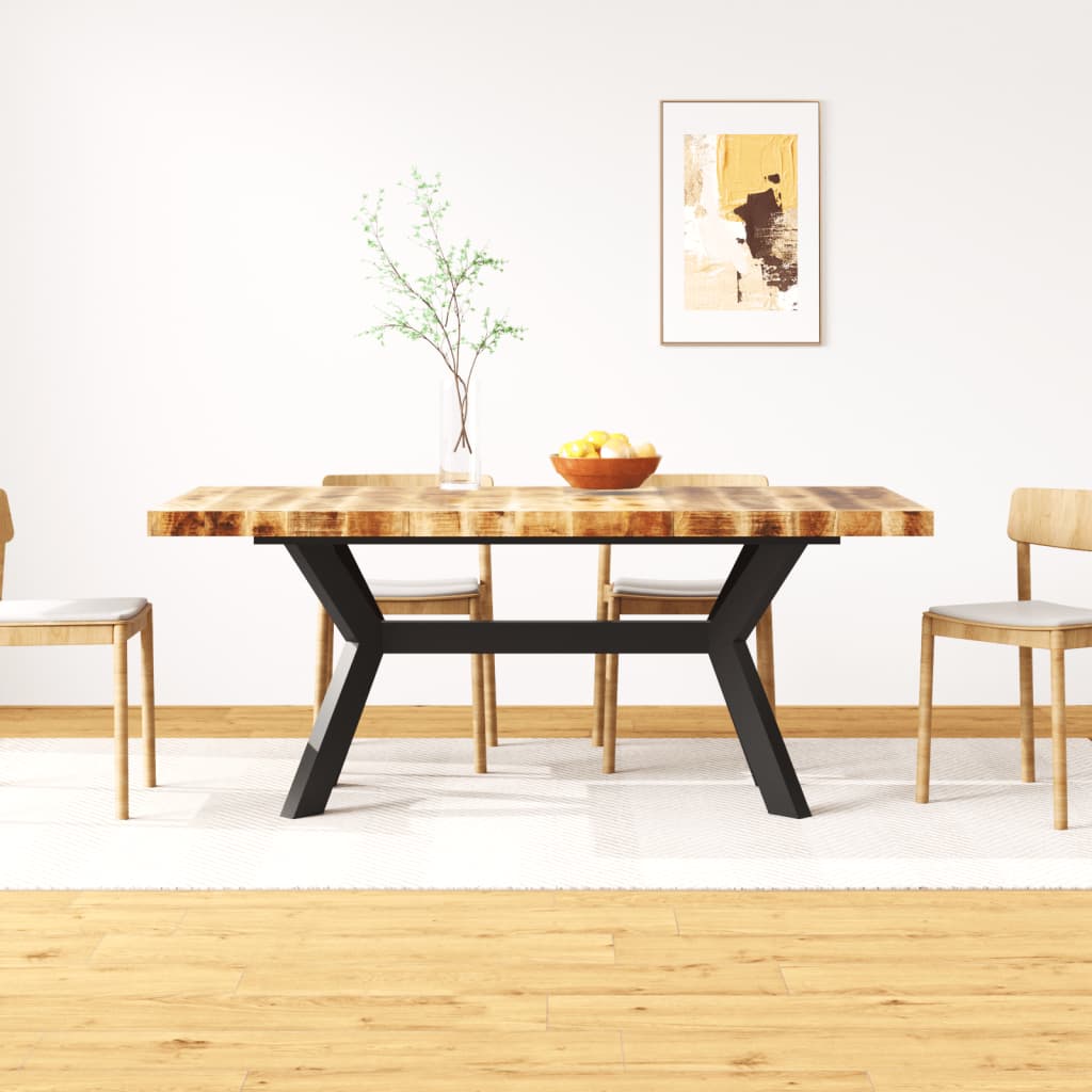 vidaXL Dining Table Solid Mango Wood and Steel Cross 180 cm